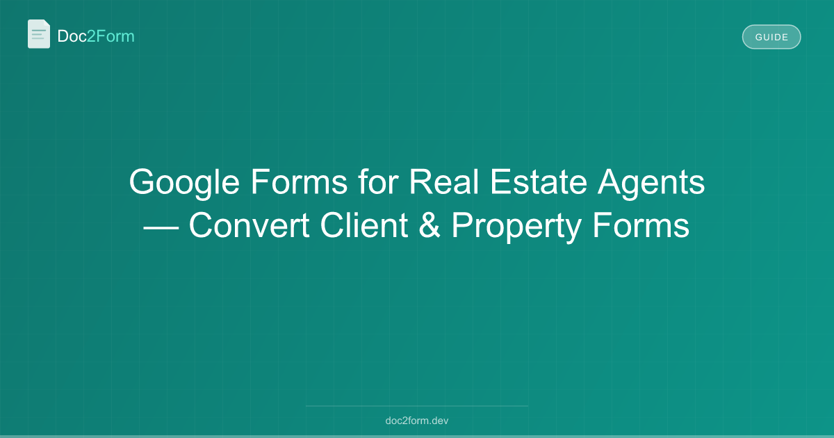 Rental Application & Buyer Forms for Agents - Google Forms